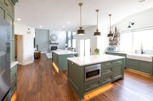 Green Kitchen Cabinets finished view