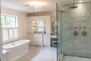 Elegant Bathroom Remodel with Marble Tile